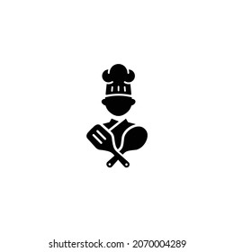 Chef simple flat icon vector illustration