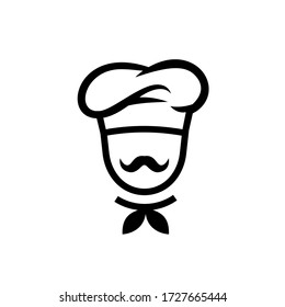 Chef Simple Logo Chef Hat Mustache Stock Vector (Royalty Free ...