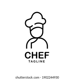 Chef Simple Logo Simple Line Art Symbol