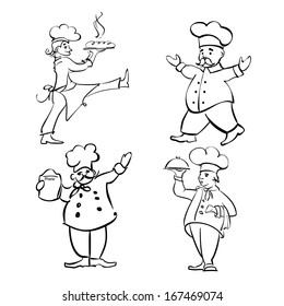 chef sketch collection  cartoon vector  illustration
