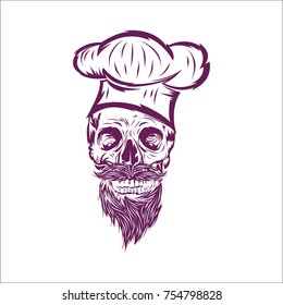 Chef skull vector illustration