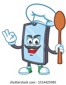chef smartphone mascot character vector design