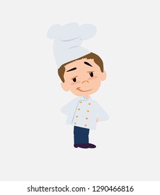 Chef smiling peacefully.
