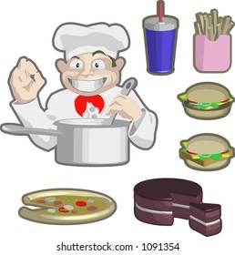 A chef and some food!