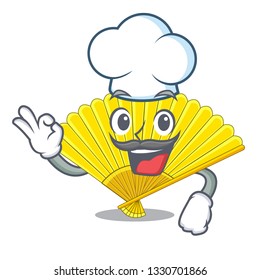 Chef souvenir folding fan in character shape