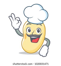 Chef soy bean character cartoon
