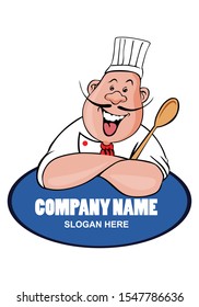 chef with spatula for restaurant  and cafe logo, background and image