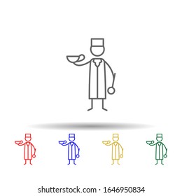 Küchenchef, Löffel, Gericht in mehrfarbigem Stil Symbol. Einfache dünne Linie, Vektorillustration von Restaurantsymbole für ui und ux, Website oder mobile Applikationen