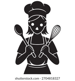 Chef with Spoon and Whisk Icon