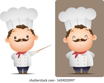 Chef in standing position and pointing