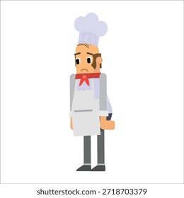 Chef de pé de lado com braços por ilustração vetor lado