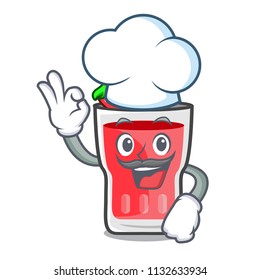Chef strawberry mojito character cartoon