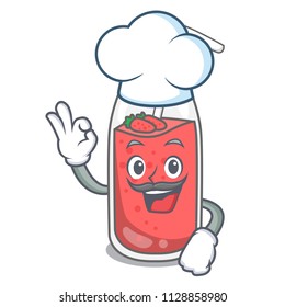 Chef strawberry smoothie character cartoon