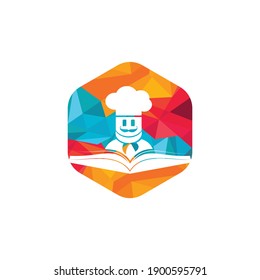 Chef study vector logo design template. Food cooking education logo illustration icon design.	