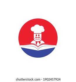 Chef study vector logo design template. Food cooking education logo illustration icon design.	