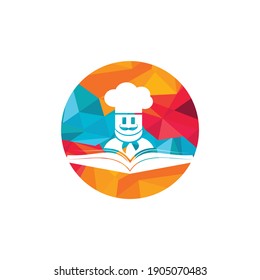 Chef study vector logo design template. Food cooking education logo illustration icon design.	