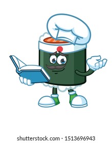 chef sushi japan mascot character vector