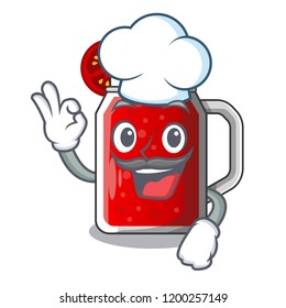 Chef sweet tomato juice in character glass