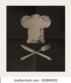 Chef symbol design on black background,vector