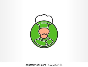 chef symbol with green circle design illustration
