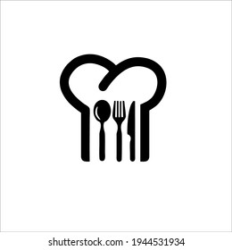 Símbolo del chef. Logo del restaurante. Ilustración vectorial.