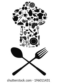 chef symbol with spoon and knife