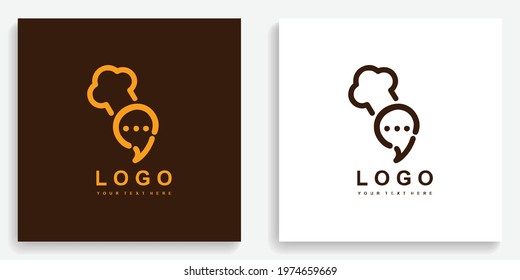 Chef Talk Chat Letter C Logo. Modern logo icon symbol template vector design
