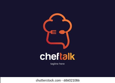 Chef Talk Logo Template Design Vector, Emblem, Design Concept, Creative Symbol, Icon