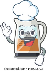 Chef tea maker in the cartoon shape