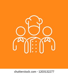 chef team icon line business concept on yellow background