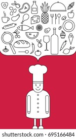 The chef think about dinner ingredients