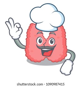 Chef thyroid character cartoon style