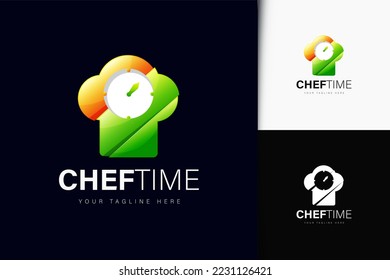 Chef time logo design with gradient