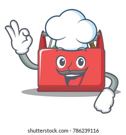 Chef tool box character cartoon