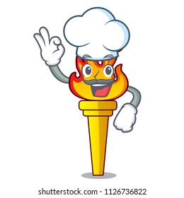 Chef torch character cartoon style