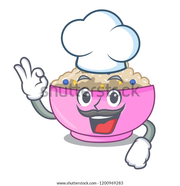 Chef Traditional Porridge Rice Bowl Cartoon Stock Vector Royalty Free 1200969283 Shutterstock