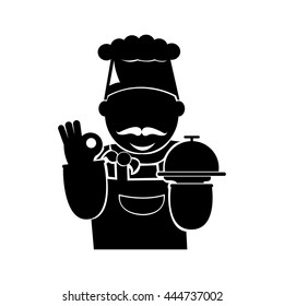 chef with tray of food in hand