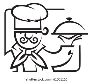 chef with tray of food in hand