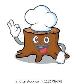 Chef tree stump character cartoon