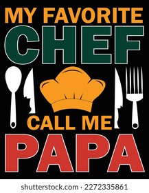 A chef t-shirt design typically features playful or bold graphics related to the culinary arts, such as kitchen tools, food ingredients, or cooking quotes.