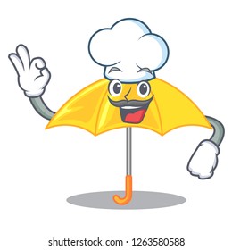 Chef umbrella yellow in a shape cartoon