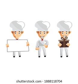 Chef Uniform character creation Illustration Template Pose Set