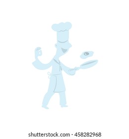 Chef in uniform cooking cartoon drawing