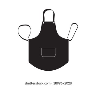  Chef uniform for cooking vector template. Kitchen protective black apron for chef uniform illustration