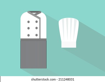 Chef uniform. Flat design vector.