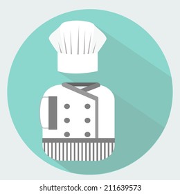 Chef uniform. Flat design vector.