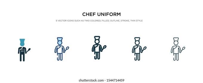 chef uniform icon in different style vector illustration. two colored and black chef uniform vector icons designed in filled, outline, line and stroke style can be used for web, mobile, ui
