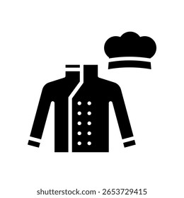 Ilustración vectorial de glifo de icono de uniforme de chef