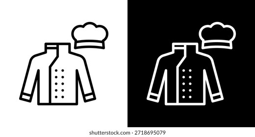Koch Uniform Symbol der Linie schwarz-weiß Stil
