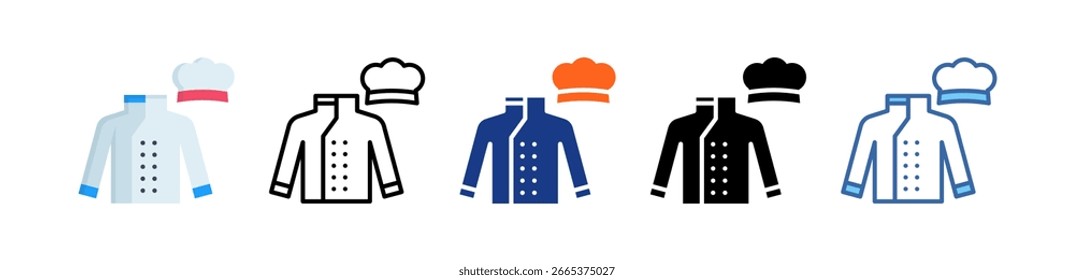 Icono de uniforme de chef Ilustración de estilo múltiple